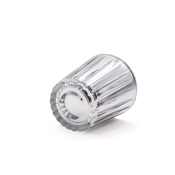 FDA Silver Vertical Striped Glass Candle Cups For Home Decoration