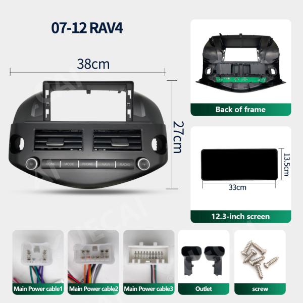 12.3-Inch Android 13 Car Head Unit with BT 5.0 DSP GPS for 2007-2012 RAV4