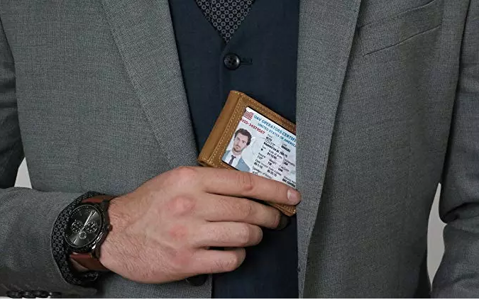 Minimalist Stylish Leather Wallet / Money Clip Wallet With Front Pocket