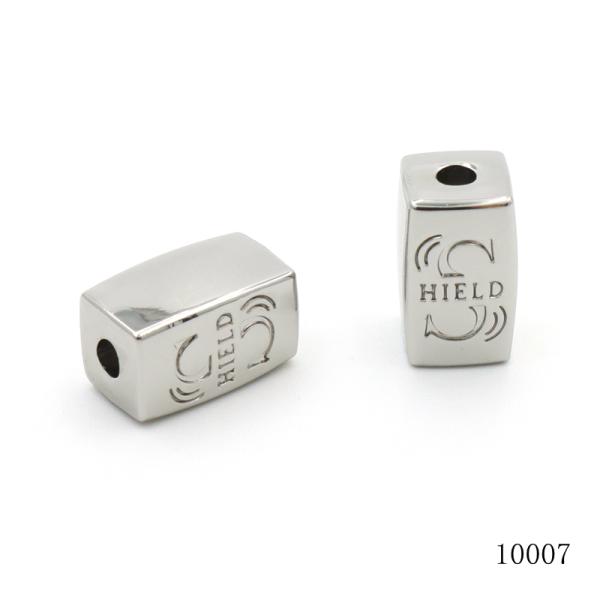 Shiny Metal Alloy Beads Rectangular Custom Engraved Beads 15x8mm For Jewelry Making Accessories