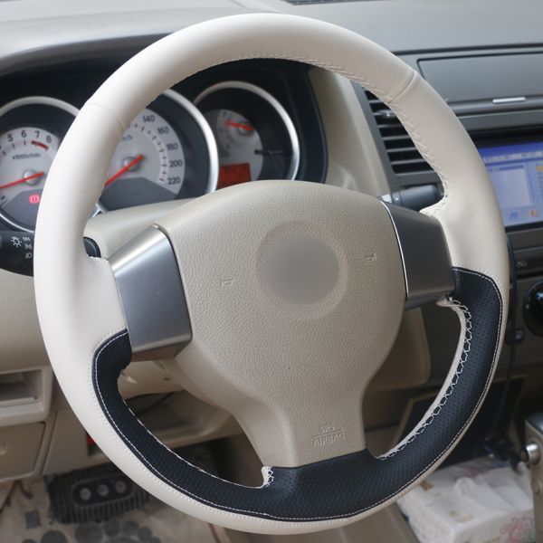 Custom Designer Microfibre Leather Steering Wheel Cover for Nissan Tiida Sylphy Versa