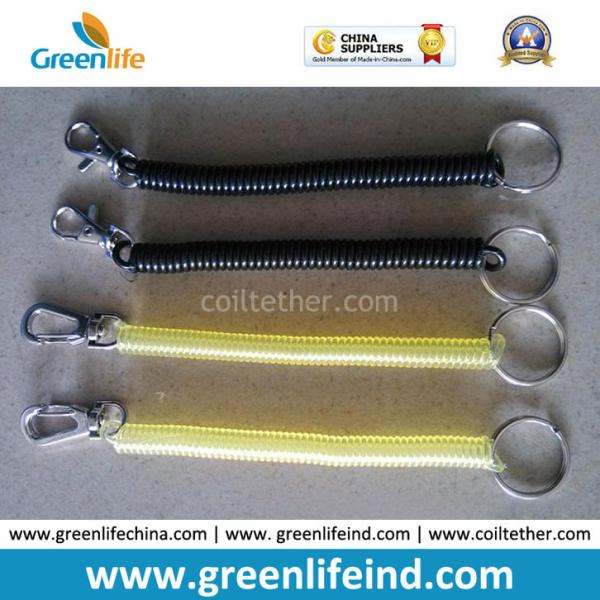 Transparent Yellow Spring Coil KeyRings Good Connector for Personal's Pendant