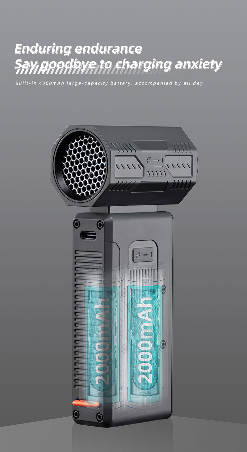 Wholesale 4000mAh Turbo Jet Fan Turbine Air Duster Strong Wind Jet Turbo Fan BBQ Hair Dryer Powerful Mini Jet Fan