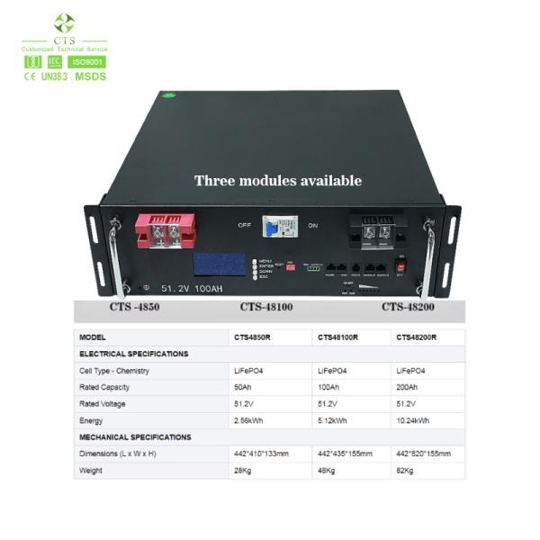 CTS Home Solar Energy Storage System 48V 280Ah Lithium Battery Pack 51.2V 100Ah 200Ah Rack Mount Battery