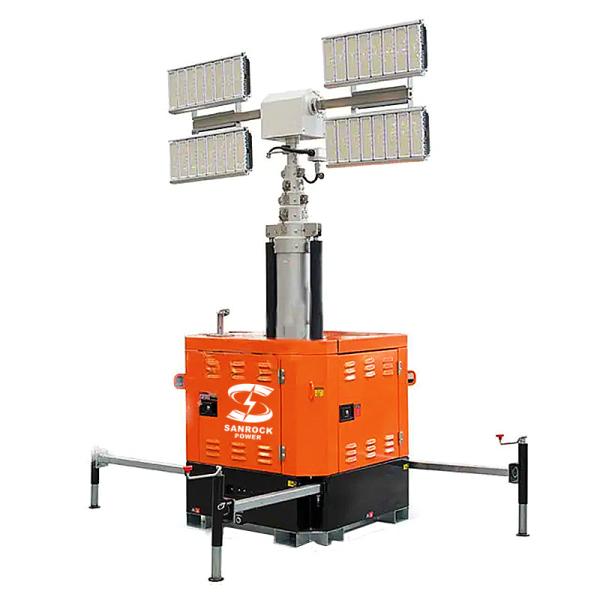 6kw/9kw Diesel Generator Light Tower Outdoor Emergency Trailer Lighting Tower 230VAC