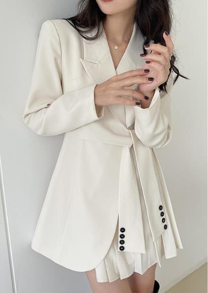 Small Order Clothing Manufacturers Blazer Jackets For Women Long Sleeve Blazer Dress With Belt