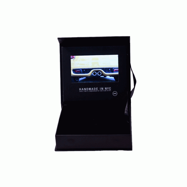 Черная подарочная коробка LCD 7 дюймов видео- для печатания памяти кольца 4GB ювелирных изделий УЛЬТРАФИОЛЕТОВОГО