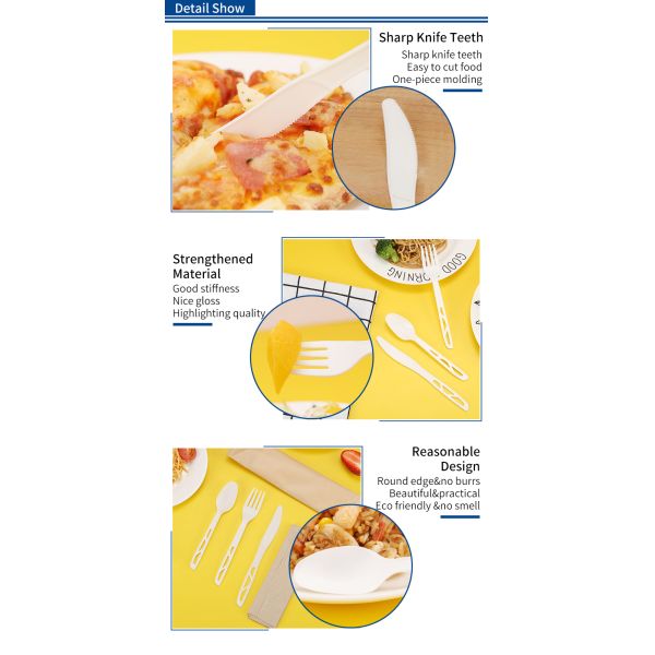 Individually Wrapped Food Grade Disposable Cutlery Biodegradable Transparent