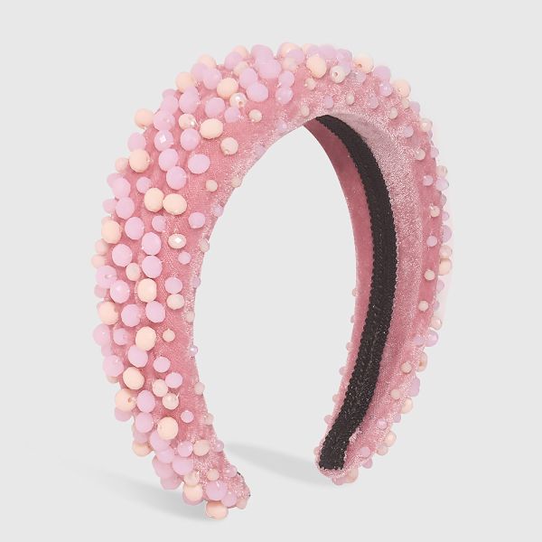 Fashion handmade sewn beads girls headbands influencer popular thick sponge Yiwu accessories