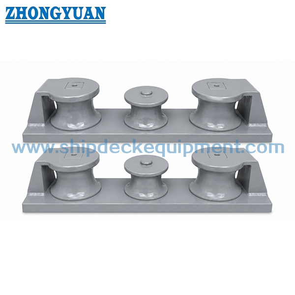 75–350 mm Marine Three-Roller Chock | CB/T 38-1999 Type C with Cast Steel Rollers