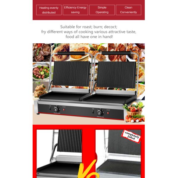 Электрический грейдер с неклеящимся эмалированным покрытием для торгового тостера сэндвичей с стейком