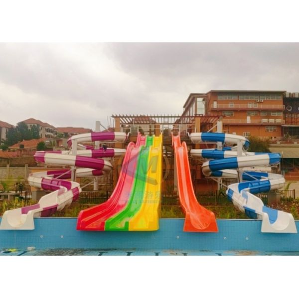 Aqua Park Adult Pool Water Slides 7-15m Height For Entertainment