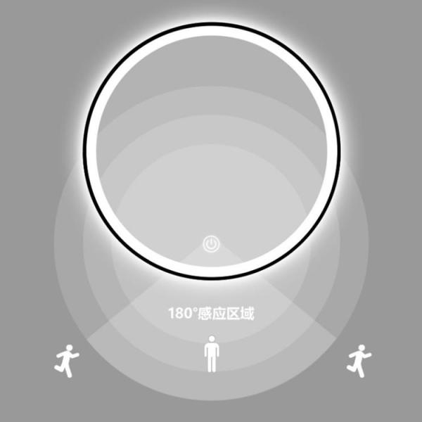 Round Light Up Bathroom Mirror 3000K - 6000K Black Illuminated Bathroom Mirror