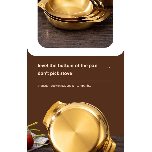 Good Quality Stainless Steel Golden Soup Pot Korean Ramen Instant Noodle Seafood Lobster Induction Cooker Dry Pot