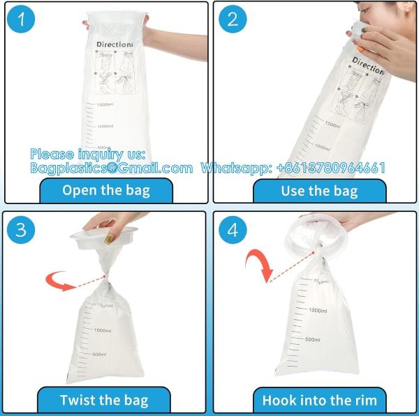 Vomit Bags Disposable Barf Bags 10Pack,1500ml White High Density Emesis Bags With Snap,Perfect For Morning Sickness