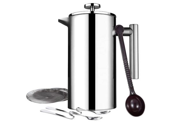 Stainless Steel 51oz French Press Coffee Pot Double Wall Insulated Cafetiere Coffee Maker