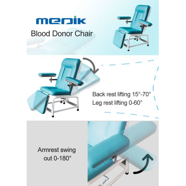 Зеленый ручной стул Бракрест регулируемое 3-Сектион переливания крови