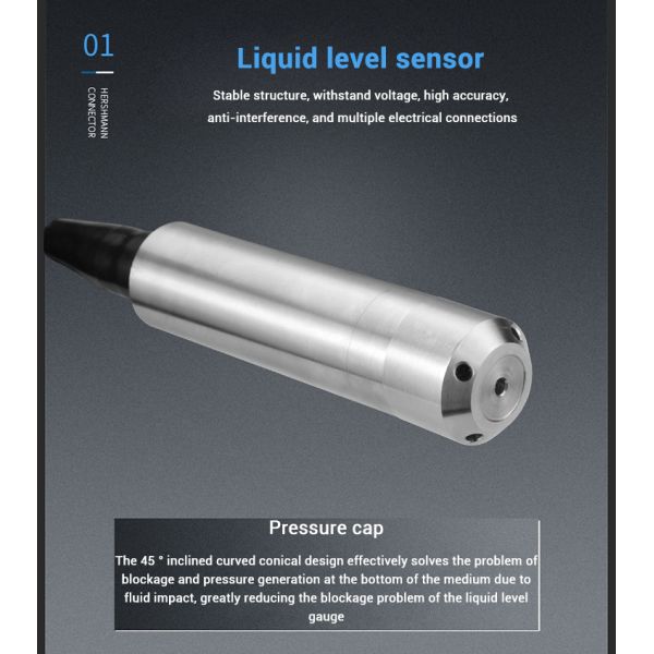Stainless Steel High Accuracy Oil Hydraulic Pressure Sensor Input Type Level Transmitter