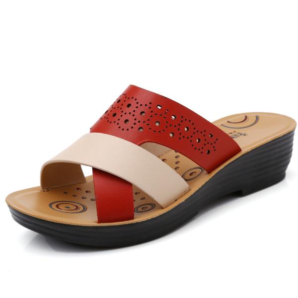 BS122 New Casual Orange Blue Slippers Female Summer Fashion Flat Non-Slip Outer Wear Sandals And Slippers Casual Slipper