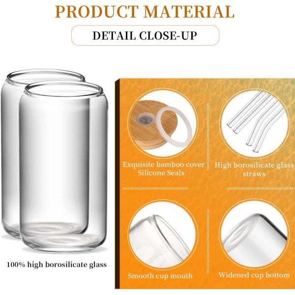 Natural Healthy 16oz Frosted Beer Glass with Bamboo Lid and Straw The Ultimate Bar Gift