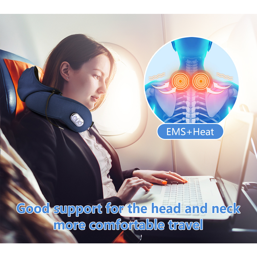 Intelligent Shiatsu Smart Electric Neck Massage Inflatable Air Cushion Travel Scarf Neck Pillow Case With Hood