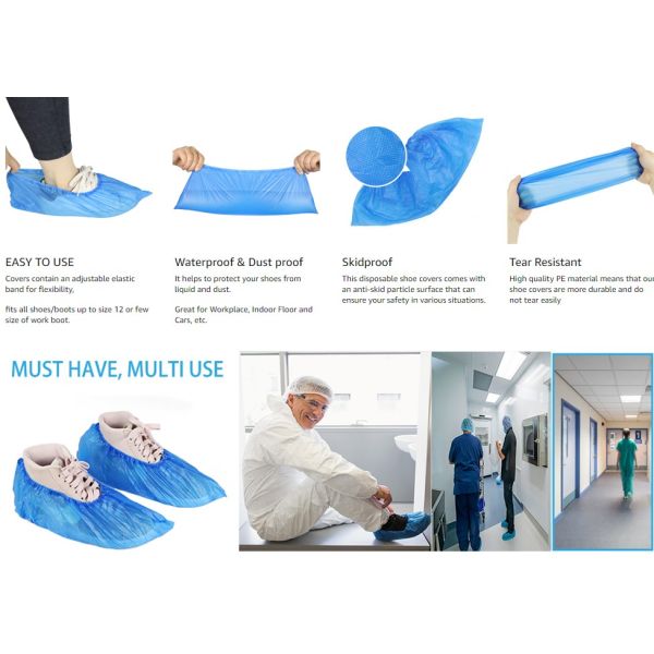 S&J Factory direct Wholesale non woven disposable cover shoes cpe shoe covers for hospital disposable