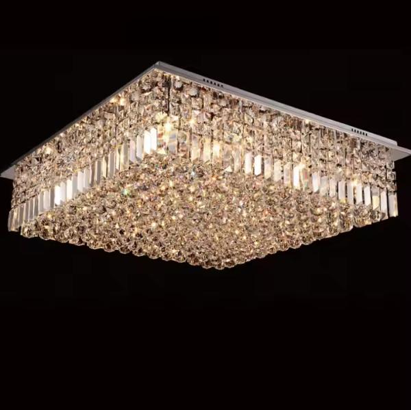 Lampe de plafond en cristal décorative pour chambre à coucher et hall moderne, éclairage de plafond en cristal