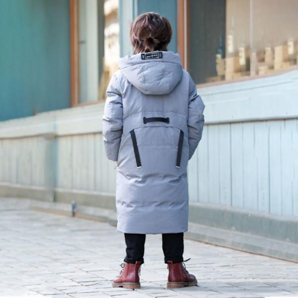 Bilemi Kids Korean Style Oversized Boy Gray Winter Coat Boys Down Jacket Kids Parka