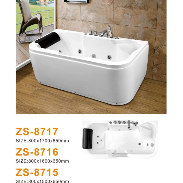 Innovative Acrylic Freestanding Hydromassage Bathtub With Automatic Cleaning System