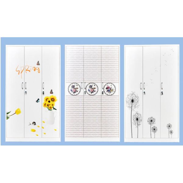 Home Furniture Customized Metal Wardrobe With Flower Printing