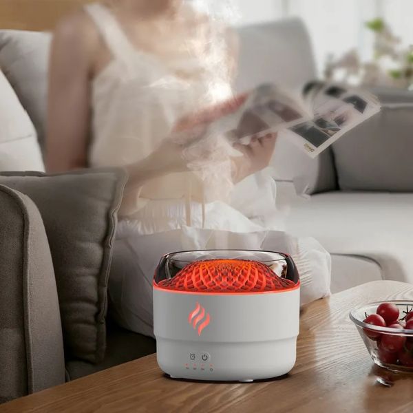 Plastic Material Creative Flame Aroma Humidifier USB Essential Oil Fragrance Diffuser