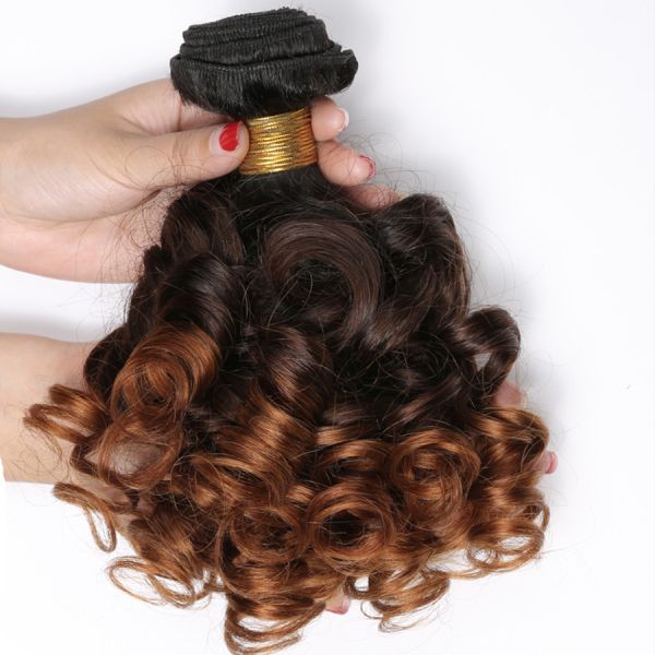 1B/4/27 3 Tone Ombre Malaysian Bouncy Curly Hair Bundles Remy Human Hair Extensions Wholesale Hair