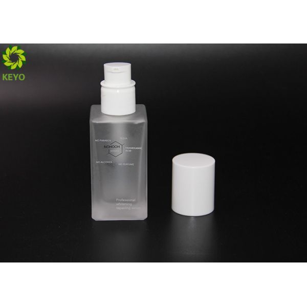 Luxury Moisturizer Glass Bottle 1 OZ 30ml With Round White Press Pump Cap