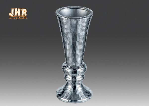 Vasos decorativos da fibra de vidro dos vasos do vidro de mosaico dos artigos de Homewares dos vasos da tabela da peça central da trombeta