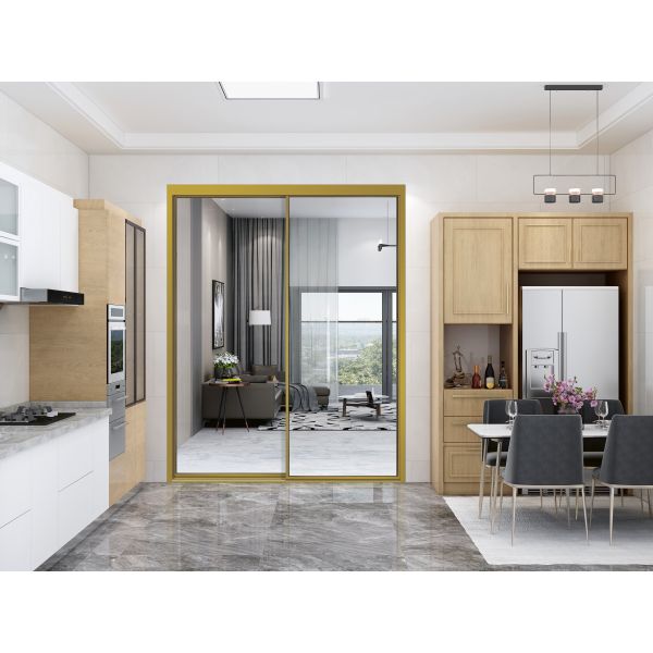 Narrow Frame Interior Aluminum Sliding Doors Glass Black ISO14001 For Terrace
