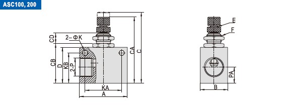AIRTAC Flow control valve ASC series 1/8
