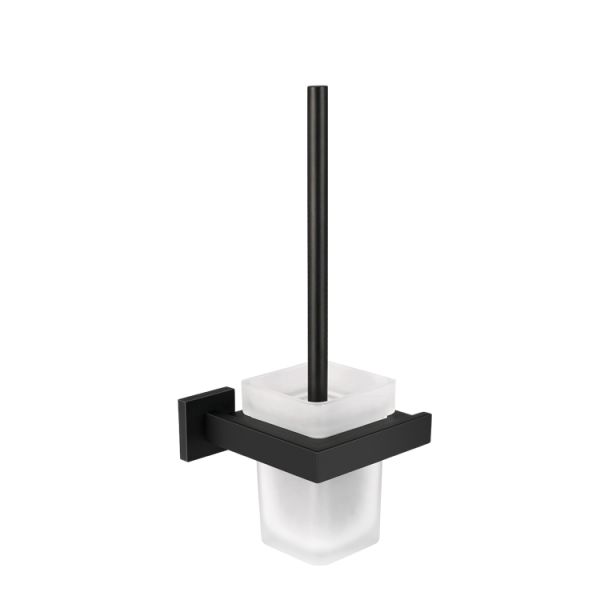 black Bath Accessories Toilet Brush Holder Stainless Steel Wall Mounted Paper Dispenser Six-piece Set hook