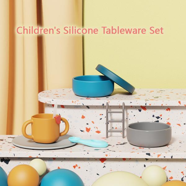 Baby Silicone Food Feeder Set PP Silicone Orange Infant Fruit Feeder 270ML Childrens Bowl