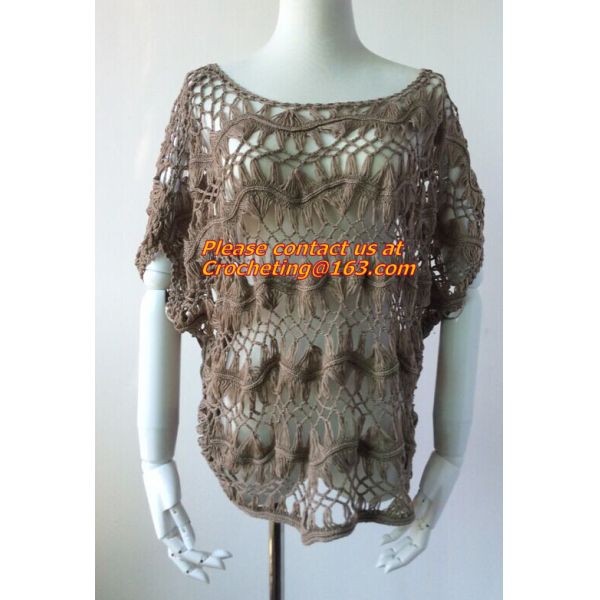 Hollow out belt sexy knitted crover up crochet beach dress robe femme sund, clothing