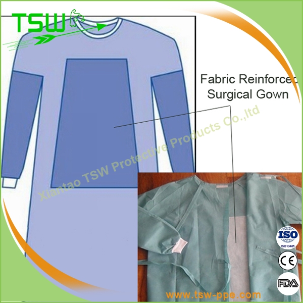 Dark Green Blood Proof Lightweight Disposable Nonwoven Surgical Gown