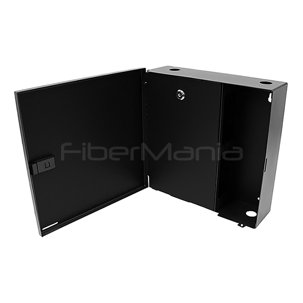 OEM ODM Wall Mount Fiber Enclosure держит 4 LGX адаптерные панели с одной дверью черный