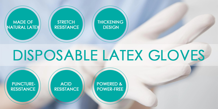 Smooth Blue Latex Gloves 6 Mil Non Sterile Latex Gloves For Industrial Application