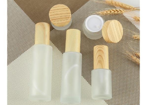 Frosted Flat Shoulder Glass Toner Pump Bottle 120ml Body Lotion Glass Bottle