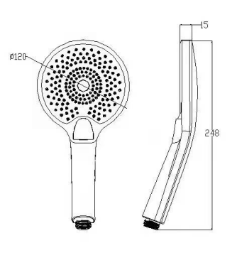 Round Shape Handheld High Pressure Bathroom Hand Held Shower Head With Easy To Clean Silicone Jets