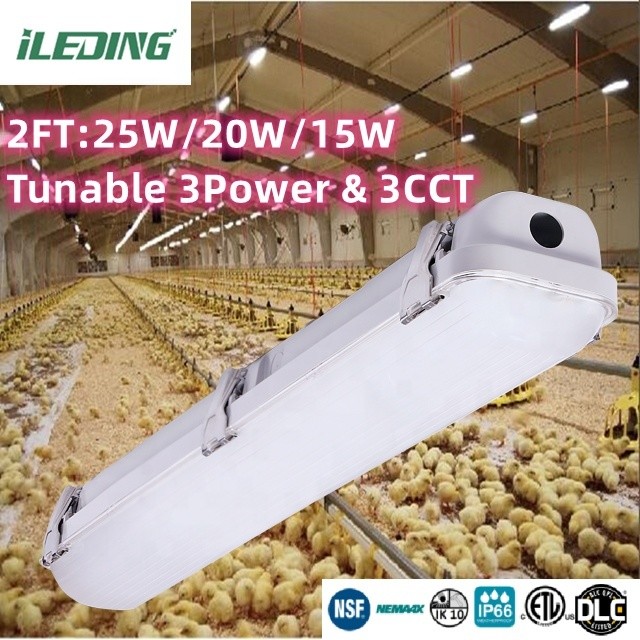 120-277V/120-347V 60W 4FT Led Vapor Tight Tri Proof Light Fixture for Car Parking Lot