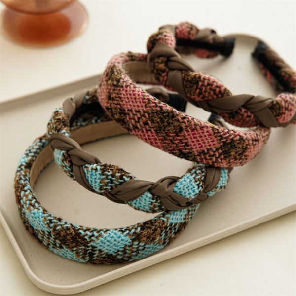 GLH017 Non-slip premium hair accessories knitted twist high cranial pressure headband