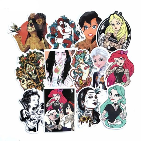 Colorful Skateboard Sticker Set , Custom Vinyl Stickers 50pcs / Set