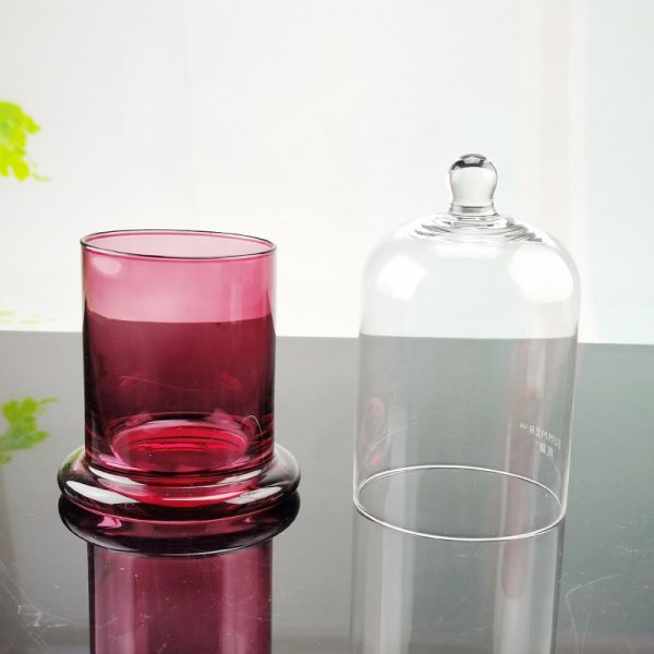 Wedding Candle Custom Logo 9cm 10cm Glass Bell Jar