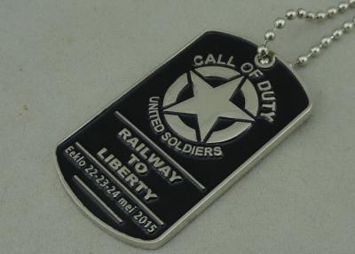 Military Die Casting Zinc Alloy Metal Pet Tag Dog Id Tags Nickel Plating
