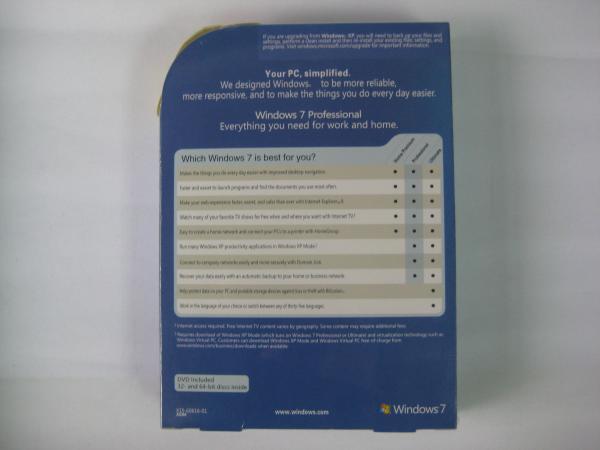 Retailbox do profissional Windows7